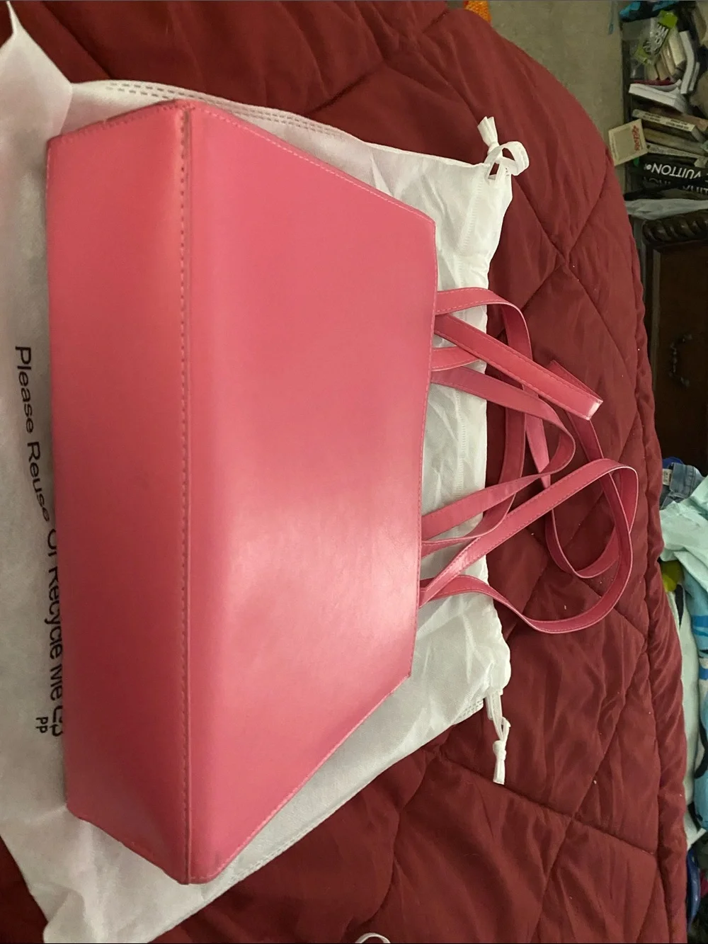 Telfar Pink Embossed Logo Double-Handle Tote
